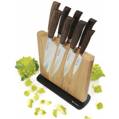 Magnetický blok na nože pro 10 nožů ZASSENHAUS 28 x 9 x 26,5 cm, dub – Zboží Dáma