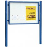 PROCITY Jednostranná vitrína Carrefour 1255x1700 mm, včetně sloupků, modrá | Zboží Auto