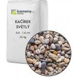 Kameny.cz Okrasné kameny - Kačírek světlý Vyberte si velikost: 0,8 - 1,6 cm, Vyberte si balení: 25 kg – Zboží Dáma