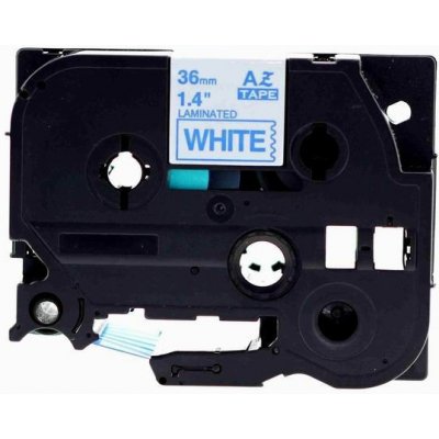 Alternativní páska Brother TZ-263 / TZe-263, 36mm x 8m, modrý tisk / bílý podklad