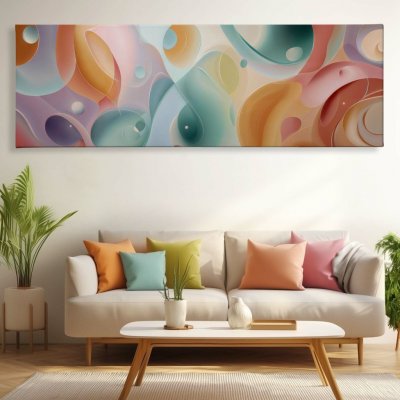 Obraz na plátně - Podzimní soumrak, Abstrakce FeelHappy.cz Velikost obrazu: 60 x 20 cm – Zboží Dáma