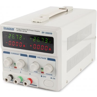 ZF-3005D Symetrický laboratorní zdroj 30V / 5A (CV/CC) – Sleviste.cz