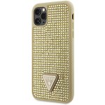 Pouzdro Guess, Rhinestones Triangle Metal Logo iPhone 11 Pro zlaté – Zboží Mobilmania