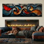 Obraz na plátně - Spirální vlny FeelHappy.cz Velikost obrazu (šířka x výška): 120 x 40 cm – Sleviste.cz