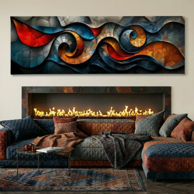 Obraz na plátně - Spirální vlny FeelHappy.cz Velikost obrazu (šířka x výška): 120 x 40 cm – Sleviste.cz