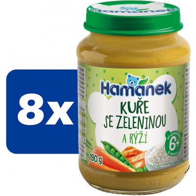 Hamánek Kuře se zeleninou a rýží 8 x 190 g – Zboží Mobilmania