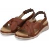 Dámské sandály Dámské kožené sandále V9252-24 Rieker hnědé braun