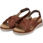 Dámské kožené sandále V9252-24 Rieker hnědé braun – Zboží Mobilmania
