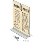 2x3 Plexi stojánek na stůl oboustranný typu T A4 na výšku – Zboží Živě