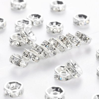 NUBIO Štrasová rondelka s kamínky - čiré 6x3mm – Sleviste.cz