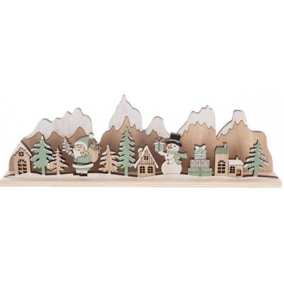 Maják Dekorace Zimní krajina na postavení dřevěné - 30x9x4cm – Hledejceny.cz