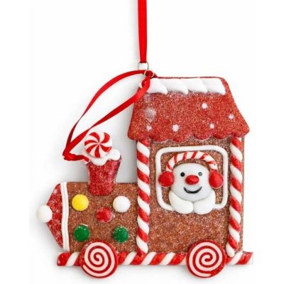 DECOLED Vánoční ozdoba na stromeček perníkový vláček, 11 × 10 cm, k zavěšení, PVC, IP44, venkovní – Hledejceny.cz