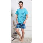 Velké kolo pánské pyžamo krátké tyrkysové – Zboží Dáma