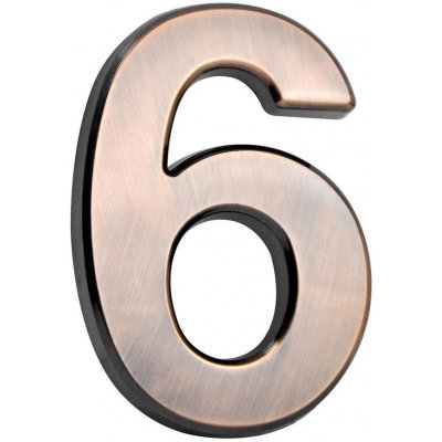 STREND PRO Číslo MagicHome ´6´, domovní, s lepící páskou, bronzové, 70x100 mm, ABS – HobbyKompas.cz