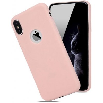Pouzdro SES Silikonové matné s výřezem Apple iPhone X/XS - světle růžové – Zboží Mobilmania