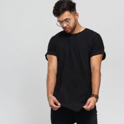 Urban Classics Asymetric Long Tee černé