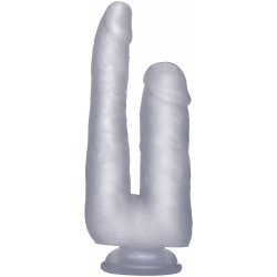 Realrock realistické dvojité dildo 22 cm průhledné