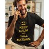 Pánské Tričko Bezvatriko pánské tričko Keep calm and call Batman Canvas pánské tričko krátkým rukávem 108214 černé