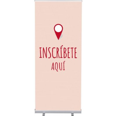 Jansen Display Set Roll-baneru Budget s vytištěným motivem, Přihlášení, červený, španělsky, 870 x 2080 mm – Hledejceny.cz