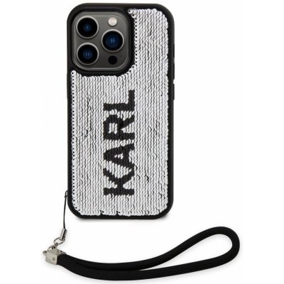 Pouzdro Karl Lagerfeld Sequins Reversible iPhone 13 Pro černé/stříbrné – Zboží Mobilmania