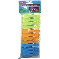Clanax Jumbo barevné plastové kolíčky na prádlo 12 ks