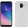 Pouzdro a kryt na mobilní telefon Samsung Pouzdro JustKing plastové s texturou karbonu Samsung Galaxy A6 2018 - stříbrné