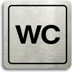 Accept Piktogram "WC" (80 × 80 mm) (stříbrná tabulka - černý tisk) – Sleviste.cz