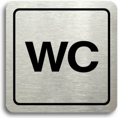 Accept Piktogram "WC" (80 × 80 mm) (stříbrná tabulka - černý tisk) – Sleviste.cz