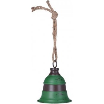Sezónkovo Vintage vánoční zvonek v zelené barvě 12x10 cm