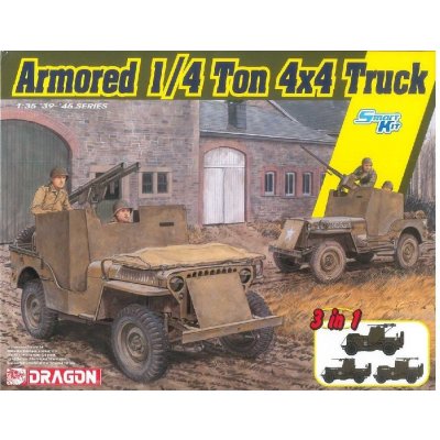 Dragon Armo 1:4Ton 4x4 Truck 3v1 6727 červená 1:35