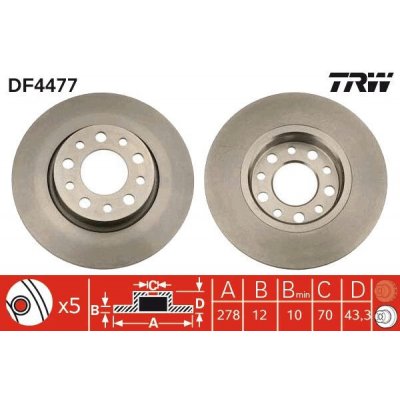 Brzdový kotouč TRW DF4477 - ALFA ROMEO 159 05- | Zboží Auto