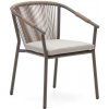 Zahradní židle a křeslo Kave Home Xelida Béžová kovová zahradní židle