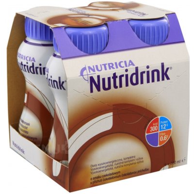NUTRIDRINK S PŘÍCHUTÍ ČOKOLÁDOVOU POR SOL 4X200ML – Hledejceny.cz