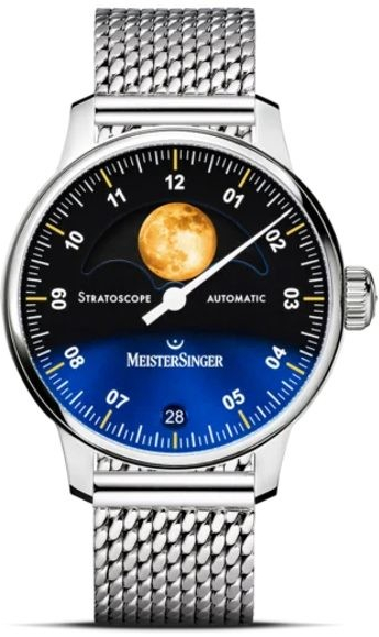 MeisterSinger Stratoscope ST982G Kovový mesh náramek