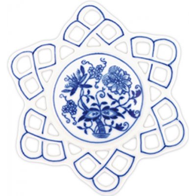 Cibulák vánoční ozdoba vločka 10,4 cm originální cibulákový porcelán Dubí cibulový vzor 10292 – Zboží Dáma