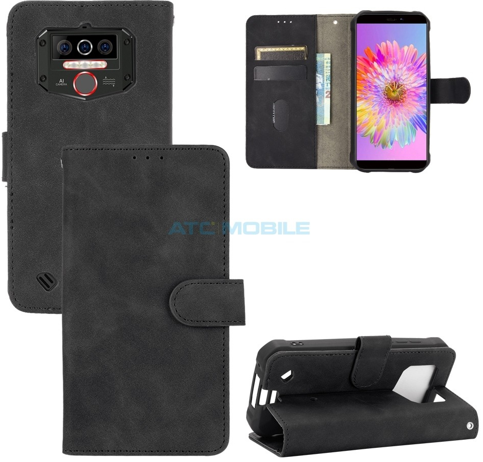 Pouzdro Shield4U Oukitel WP5, WP5 Pro Calf Texture otevírací černé