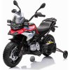 Dětské elektrické vozítko Beneo Elektrická Motorka BMW F850 GS Licencované 12V baterie EVA měkká kola 2 x 35W motor LED Světla Pomocná kolečka červená