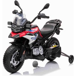 Beneo Elektrická Motorka BMW F850 GS Licencované 12V baterie EVA měkká kola 2 x 35W motor LED Světla Pomocná kolečka červená