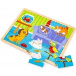 Viga dřevěné puzzle 16 dílků domácí mazlíčci – Hledejceny.cz