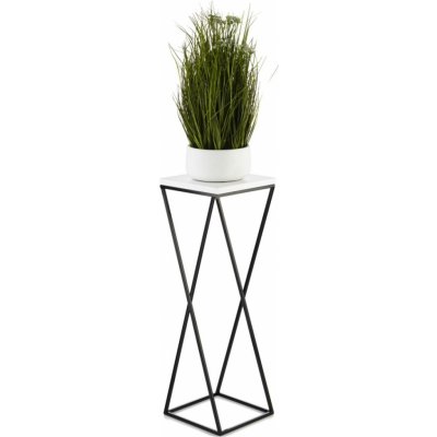 HowHomely Květinový stojan LOFT I 70 cm černý/bílý – Zboží Dáma