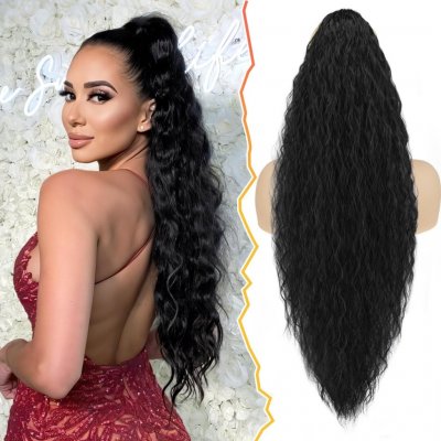 Barsdar dámská paruka vlnitá černá – Zboží Dáma