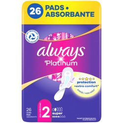 Always Platinum Super hygienické vložky s křidélky a jemnou vůní 26 ks