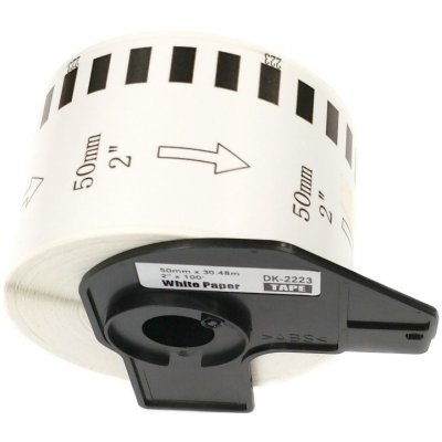 Etikety / štítky pro tiskárny BROTHER QL - typ DK-22223 - kompatibilní - 50 mm x 30,48 m, bílá (papírová samolepící role) – Zboží Živě