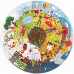 Bigjigs Toys Kulaté podlahové puzzle Čtyří roční období 50 dílků – Zboží Dáma