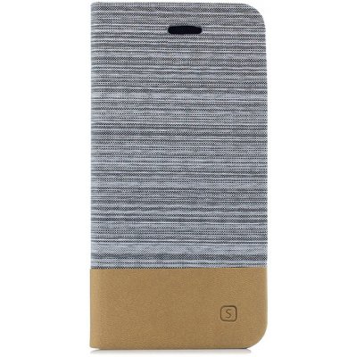 Pouzdro AppleMix Apple iPhone Xs Max - látkové / umělá kůže - stojánek + prostor platební kartu - hnědé / modré – Zboží Mobilmania