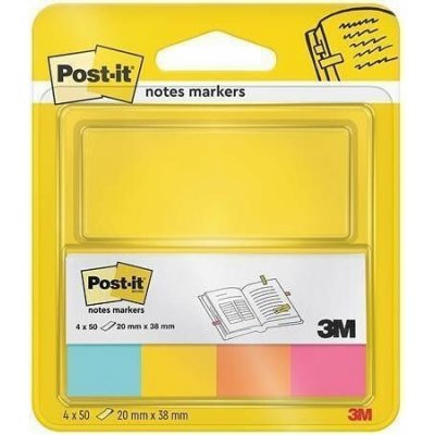 Samolepicí záložky, mix barev, 20x38 mm, 4x50 listů, 3M POSTIT – Hledejceny.cz
