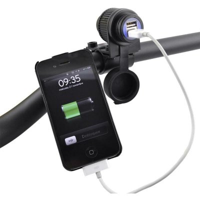 Dvojitá USB zásuvka s uchycením na řídítka | Zboží Auto