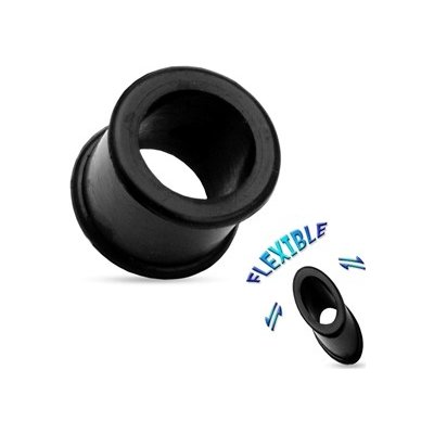 Šperky4U silikonový tunel do ucha černý TN01035-16 – Zboží Dáma