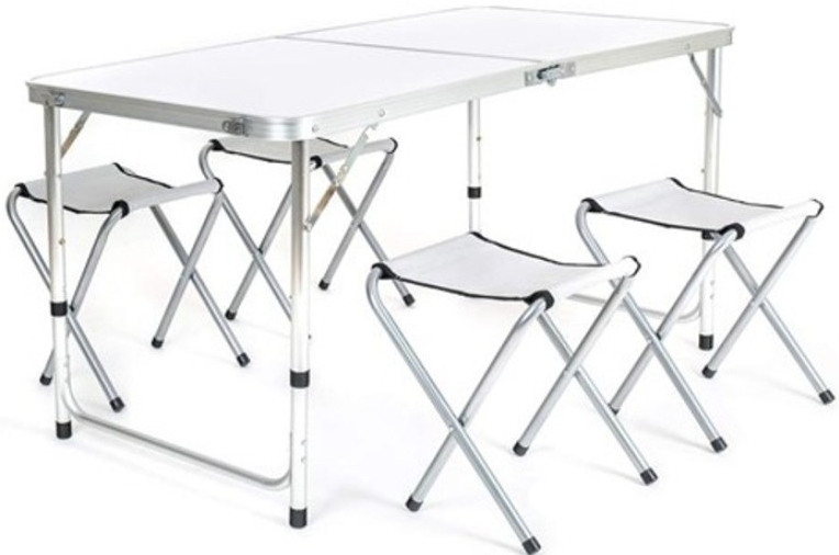 VETRO-PLUS Campingová sada BILBAO stůl + 4 skládací židličky