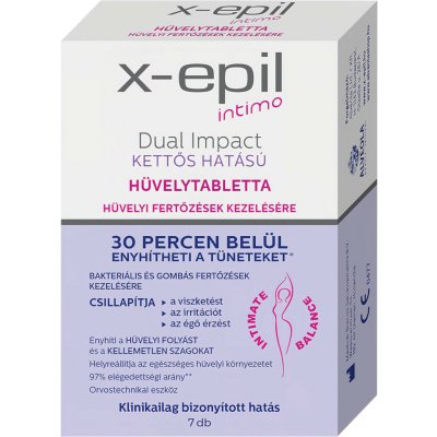 X-Epil Intimo Dual Impact - dvojitý účinek vaginální tablety 7 ks – Zboží Mobilmania